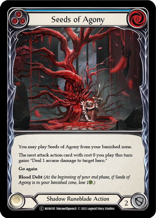 Seeds of Agony (Blue) (Rainbow Foil) [U-MON185-RF] Unlimited Edition Rainbow Foil
